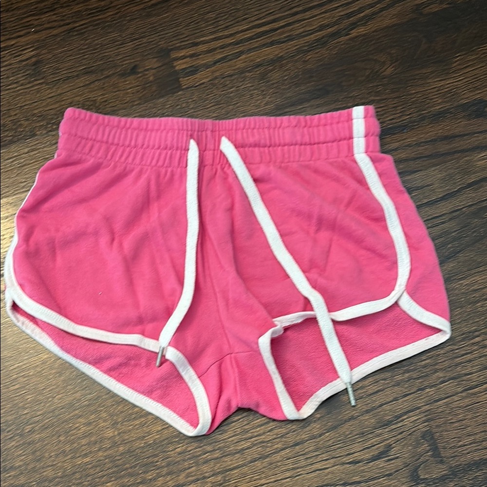 Garage Pink and White Athletic Shorts with Retro Trim